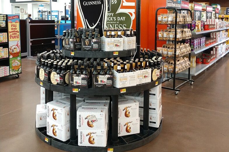 Guinness display in a grocery store