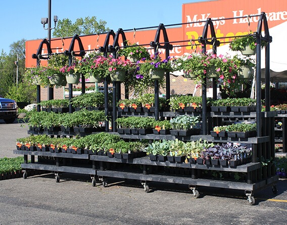 Display of plants outside a McKays Hardware store