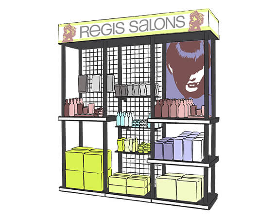 Rendering of a Regis Salons display design